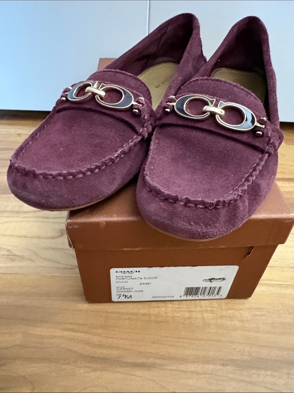 Coach Women's Plum Suede Loafers